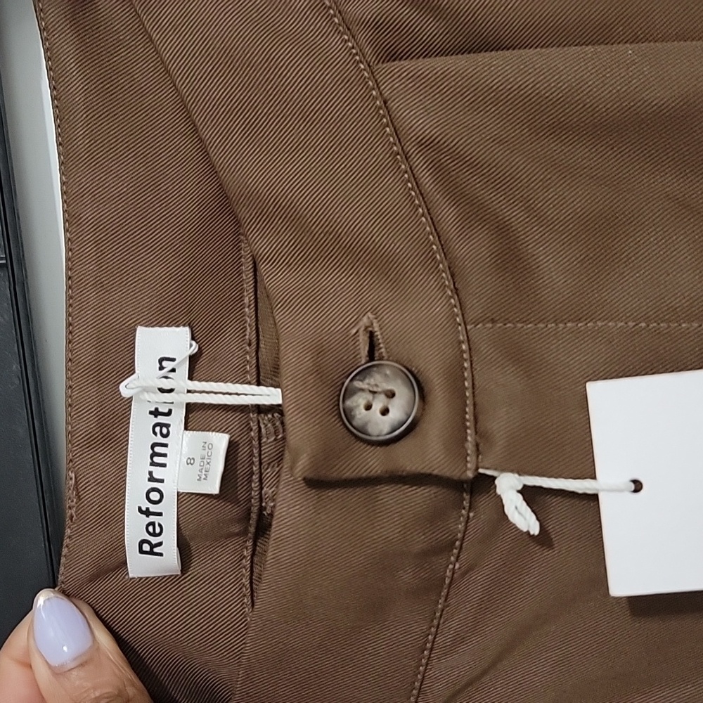 Reformation Mason woodland high rise trouser pants NWT - Picture 5 of 9